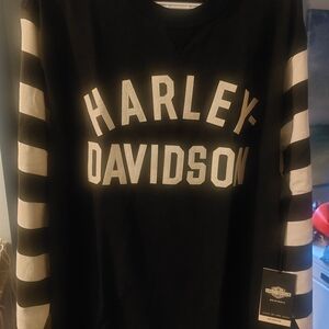 Harley-Davidson Black and White Logo Long Sleeve Shirt